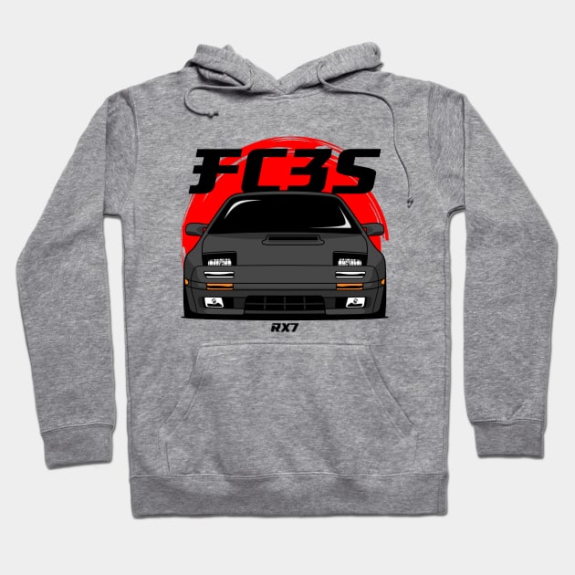 Black FC RX 7 Hoodie by GoldenTuners